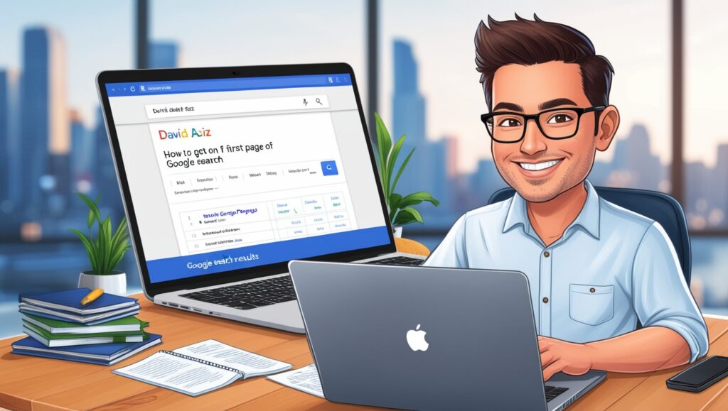 How to get on first page of google search David aziz